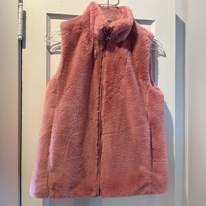 J. Crew Factory Pink Faux Fur Vest